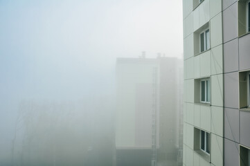 siberia, russia - dec, 2020 balconies in a high-rise building