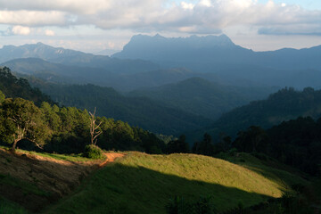 Fototapeta premium Hadubi view point with Doi Chiang Dao mountain in Chiang Mai, Thailand.