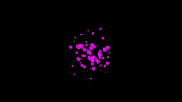 beautiful heart animation Loop animation transparent background with an alpha channel.