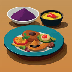 Mexican and Colombian food vector illustration