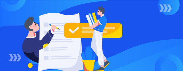 Business People Flat Vector Concept Operation Hand Drawn Illustration
