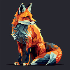Colorful fox pop art style vector illustration