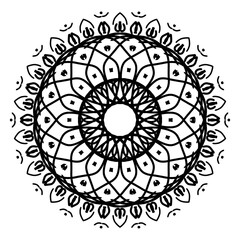 transparent mandala design, round pattern vector design