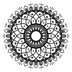 transparent mandala design, round pattern vector design