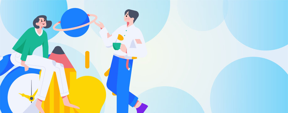 Business People Flat Vector Concept Operation Hand Drawn Illustration
