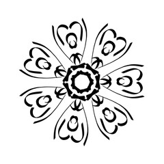 transparent mandala design, round pattern vector design flower