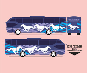 BUS WRAPPING LOGO, silhouette of transportation bus vector illustrations