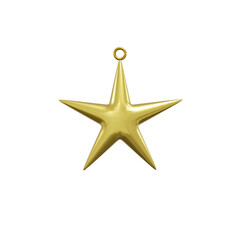 Golden Star decoration muslim ramadhan theme 3d illustration, icon,view render, hd,  premium quality, alpha background, PNG format