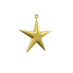 Golden Star decoration muslim ramadhan theme 3d illustration, icon,view render, hd,  premium quality, alpha background, PNG format