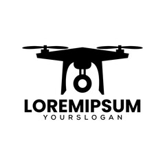 silhouette drone logo design template