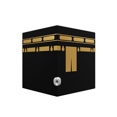 Kaaba center of muslim mosque in the world 3d illustration, ramadhan, icon,view render, hd,  premium quality, alpha background, PNG format