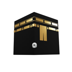 Kaaba center of muslim mosque in the world 3d illustration, ramadhan, icon,view render, hd,  premium quality, alpha background, PNG format