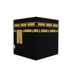 Kaaba center of muslim mosque in the world 3d illustration, ramadhan, icon,view render, hd,  premium quality, alpha background, PNG format