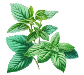 Peppermint plant isolated on white background. Generative AI realistic illustration