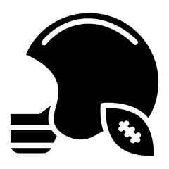 American football helmet glyph 