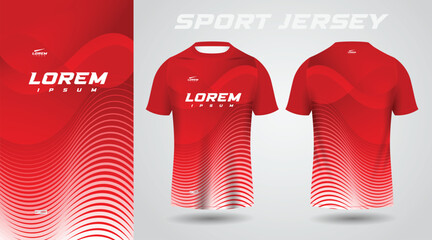 red shirt soccer football sport jersey template design mockup  © TaufikStuff