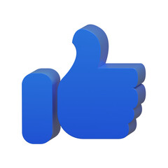 thumbs up like icon, 3D rendering