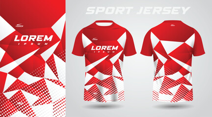 red shirt soccer football sport jersey template design mockup
