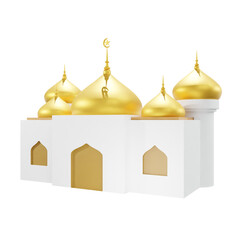 muslim mosque  3d illustration, ramadhan, icon,view render, hd,  premium quality, alpha background, PNG format
