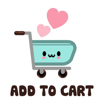 Cute shopping cart Add to Cart with hearts