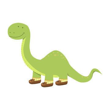 Cute Dinosaur Apatosaurus with fancy shoes 