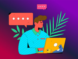 Business People Flat Vector Concept Operation Hand Drawn Illustration
