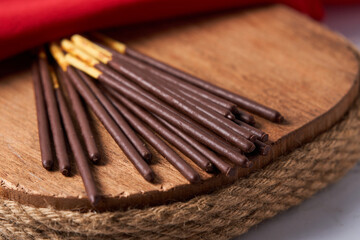 Pocky, chocolate covered cookie stick, popular Japanese candy.