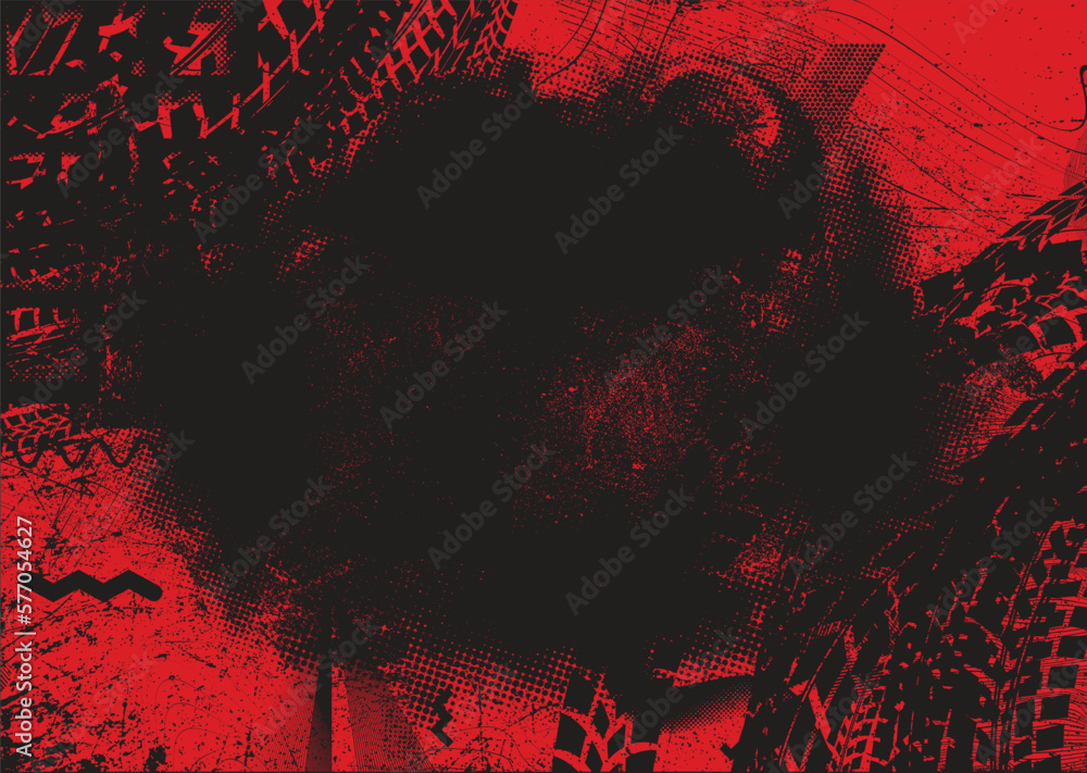 Poster vector print textured tire track duo tone background. design element . car tread silhouette . mud sp