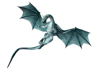 Fototapeta premium 3D Rendering Fairy Tale Dragon on White