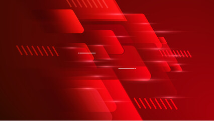 Modern red graphic abstract cover technology background with 3D overlap layers