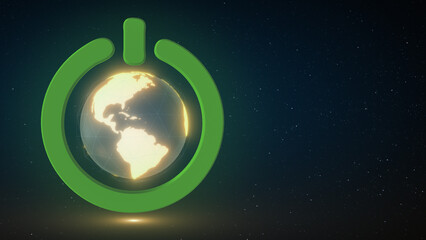 Earth hours day with power button