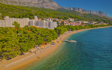 Tucepi sunny pebble beach Croatia