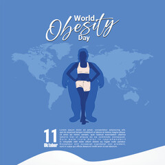 vector graphic of world obesity day good for world obesity day celebration. flat design. flyer design.flat illustration.