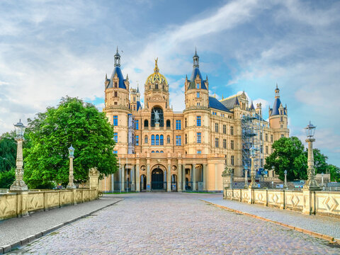 castle of schwerin in germany. travel goals in Europe. Postcard Schwerin