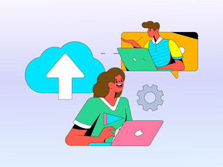 Business People Flat Vector Concept Operation Hand Drawn Illustration
