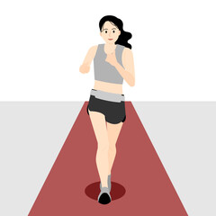 A woman running Cartoon Vector