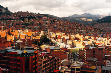 la paz, bolivia. november, 2022: panoramic view of la paz city, bolivia
