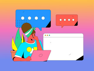 Business People Flat Vector Concept Operation Hand Drawn Illustration
