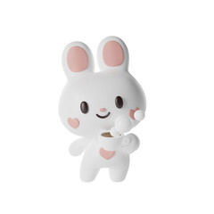 Fototapeta na wymiar Cute Rabbit 3D Illustration-4