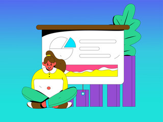 Business People Flat Vector Concept Operation Hand Drawn Illustration
