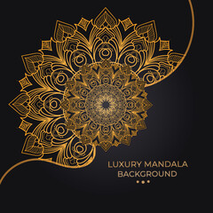 Luxury Decorative Golden Islamic Mandala Background for Print, Poster, Cover, Brochure, Flyer, Banner Template