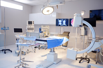 operating room with medical equipment.