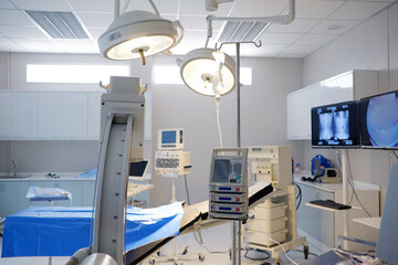 operating room with medical equipment.