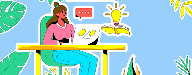 Business People Flat Vector Concept Operation Hand Drawn Illustration
