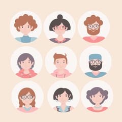 People vector illustration drawn in cartoon style