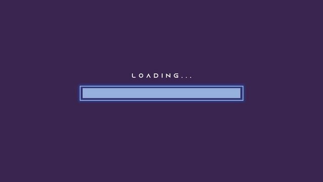 Modern and futuristic loading bar video animation with loading text, suitable for technology theme presentation, business, game loading animation.