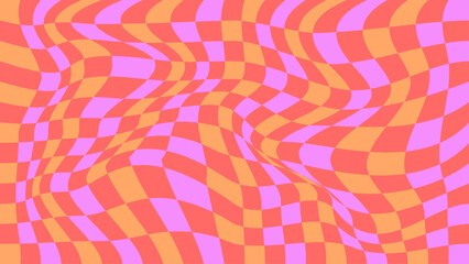 Checkered background in retro 90's style, abstract 90's style background landscape vector design template