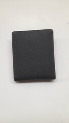 black leather wallet top view on white background. fashion background concept, style, lifestyle, shop, store, market, cloth, clothing, clothes, design, money, pockets, elegant, currency, cash,designer