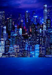 cyber city background, night city background