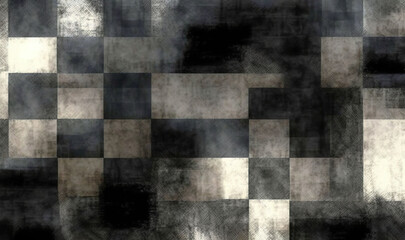  a black and white photo of a checkerboard pattern.  generative ai